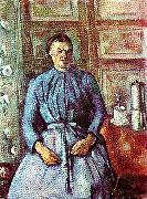 Paul Cezanne kvinna med kaffekanna painting